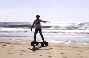 Electric Skateboarding on the beach